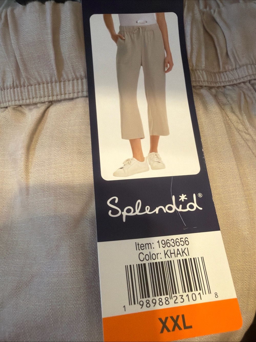 NWT Splendid Khaki Cropped Pants XL Wide Leg Pull On Cc
